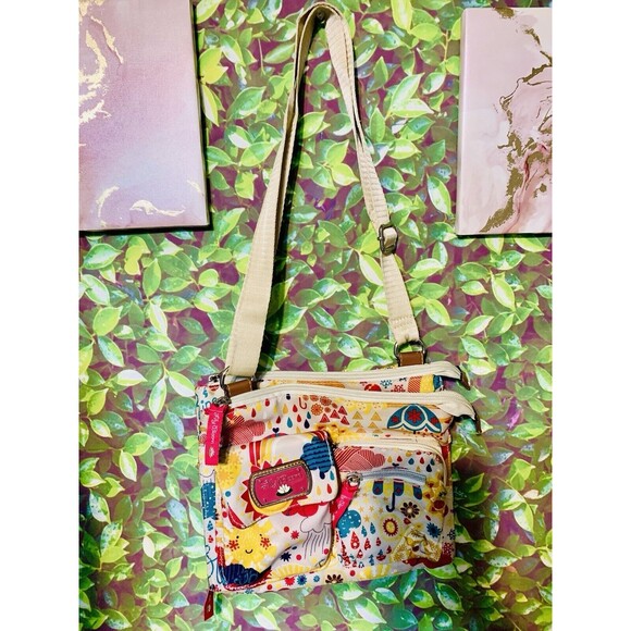 PINK Handbags - Lily Bloom Purse Great Condition Pink Yellow Blue Multi Zip Crossbody Shoulder